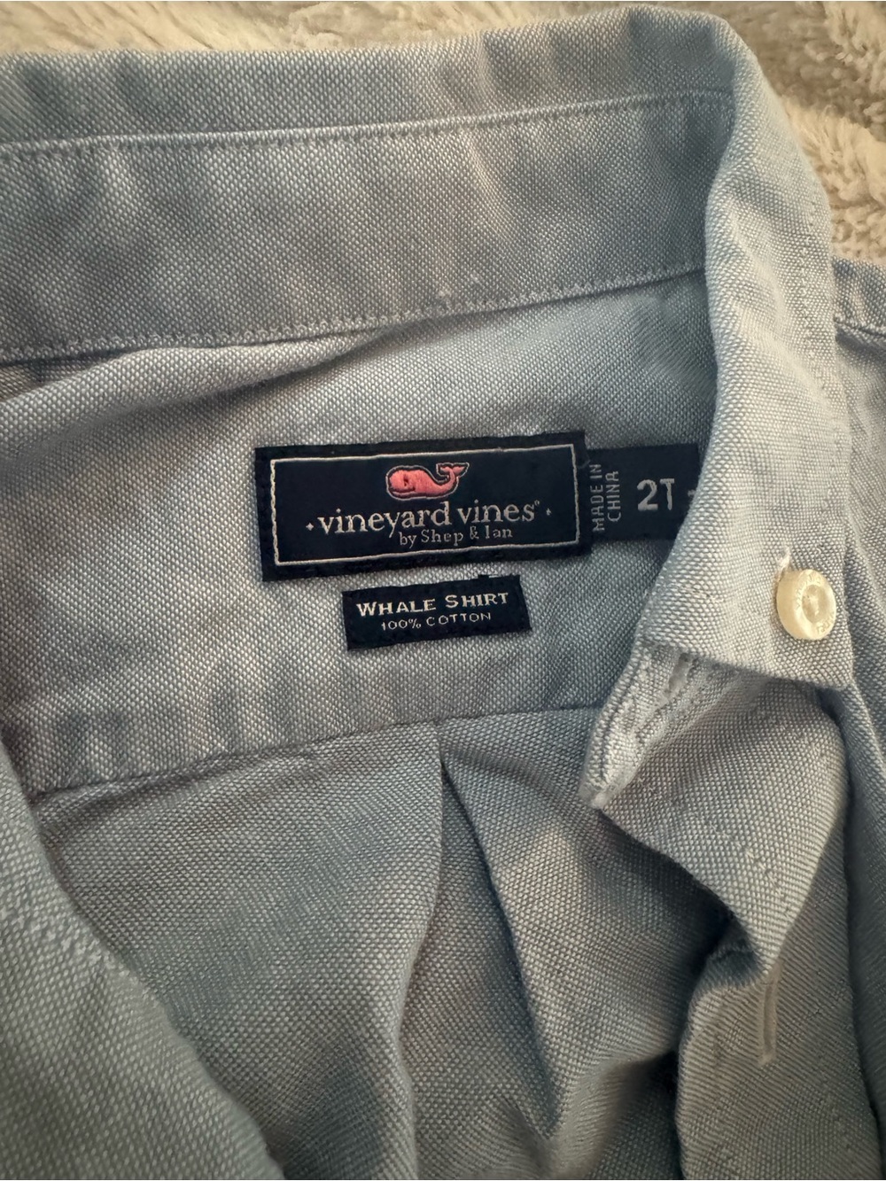 Vineyard Vines Pale Blue Toddler Whale Button-Up